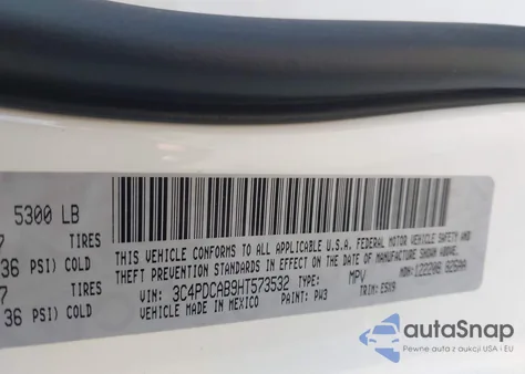 2017 Dodge Journey Se z USA, uszkodzony, nr VIN 3C4PDCAB9HT573532